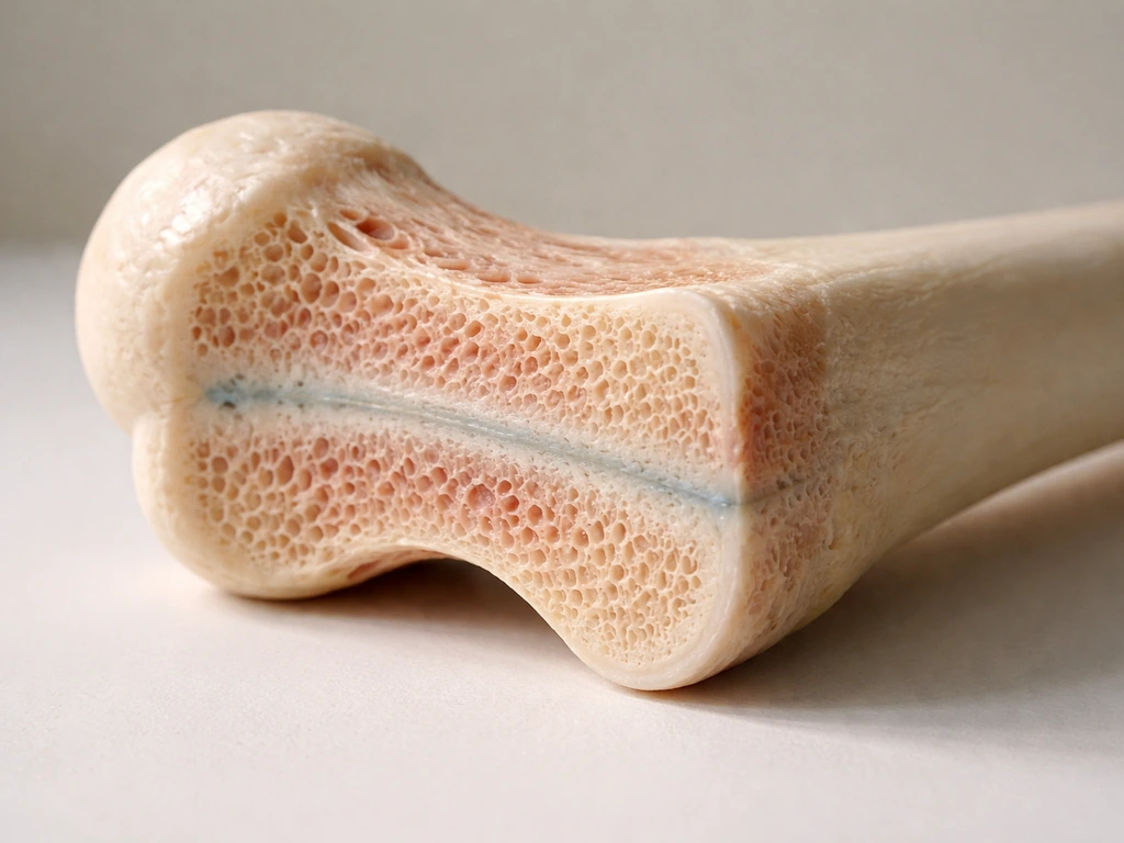 Close-up photo-style anatomical model showing the epiphyseal growth plate near the end of a long bone.