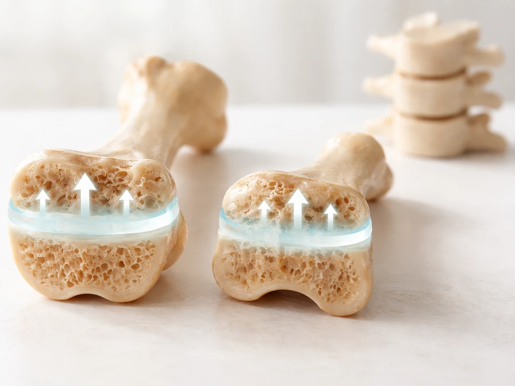 Close-up photo-illustration of growth plates on femur, tibia, and vertebrae with arrows showing lengthening.
