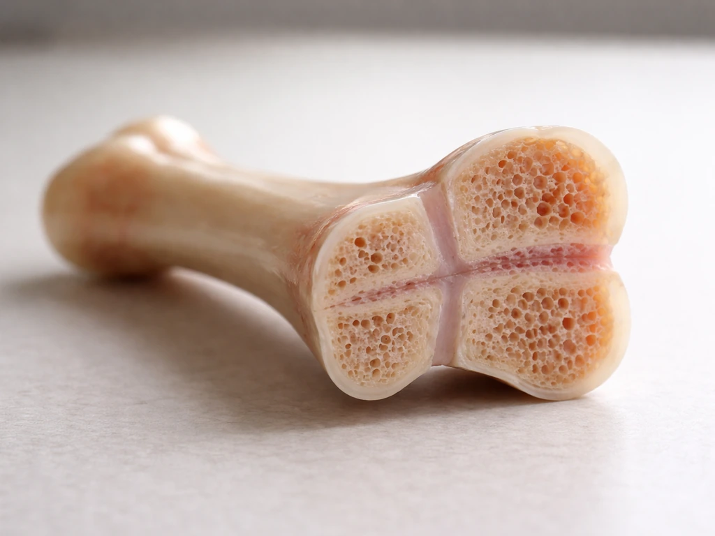 Close-up of a simplified long bone cross-section showing growth plates and fusion stopping growth