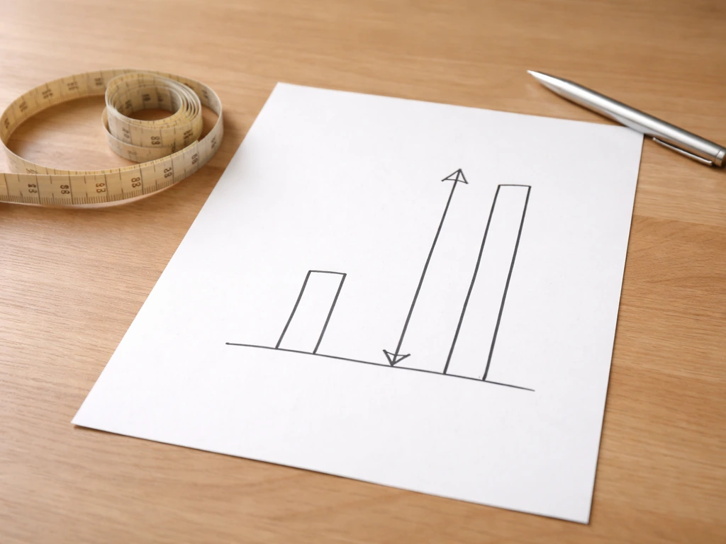 Blank height-growth claim sheet on a desk with a measuring tape and pen, no branding or readable text.