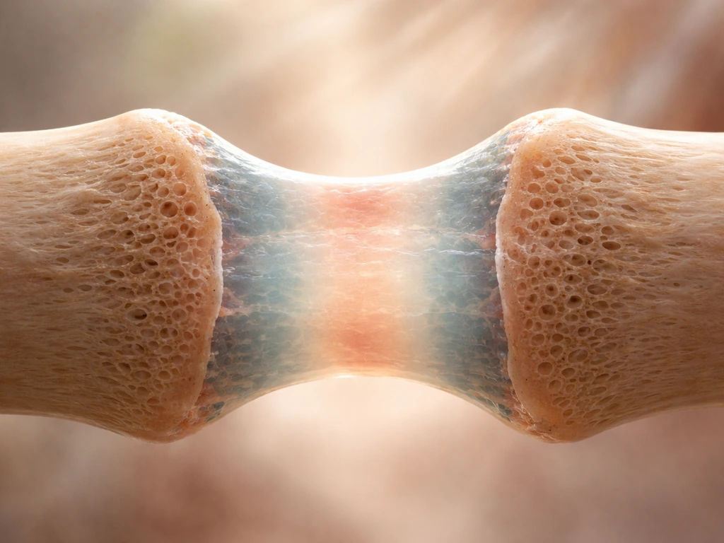 Macro view of a long bone cross-section highlighting the growth plate cartilage band.
