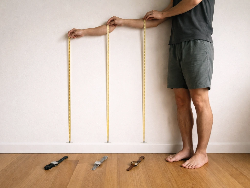 Three simple height-measurements on a wall at different times using a tape measure, showing fading effect.