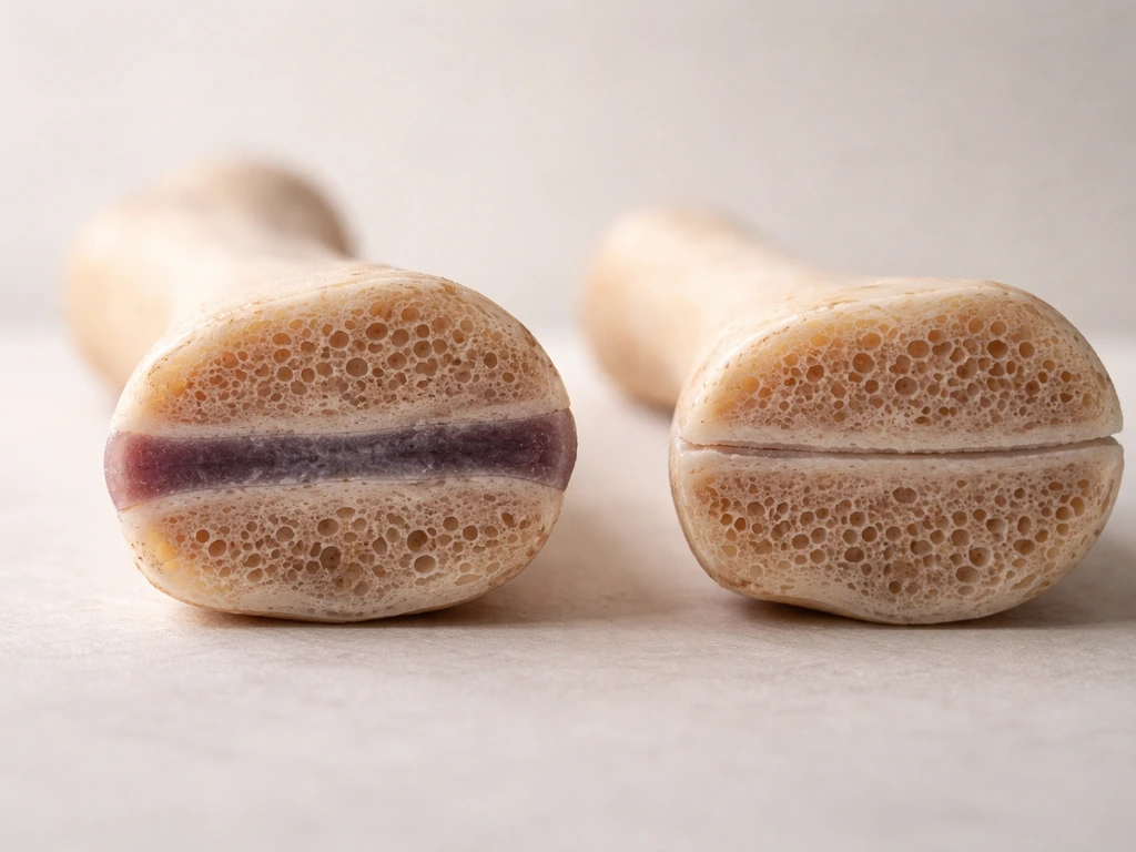 Realistic bone cross-section showing open versus closed epiphyseal plates with subtle visual contrast.