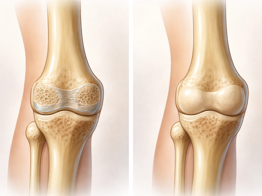 Minimal leg bone cross-section showing open vs fused growth plate cartilage remaining